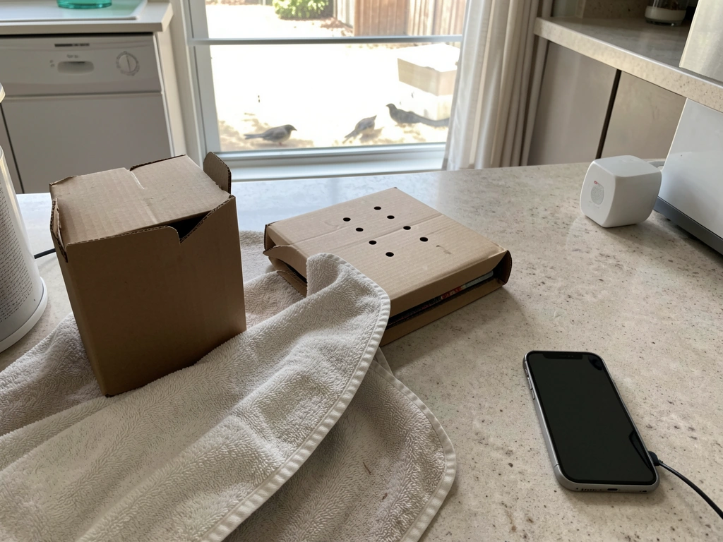 Steps for helping an injured bird: dark ventilated box, warmth, and calling a rehabber